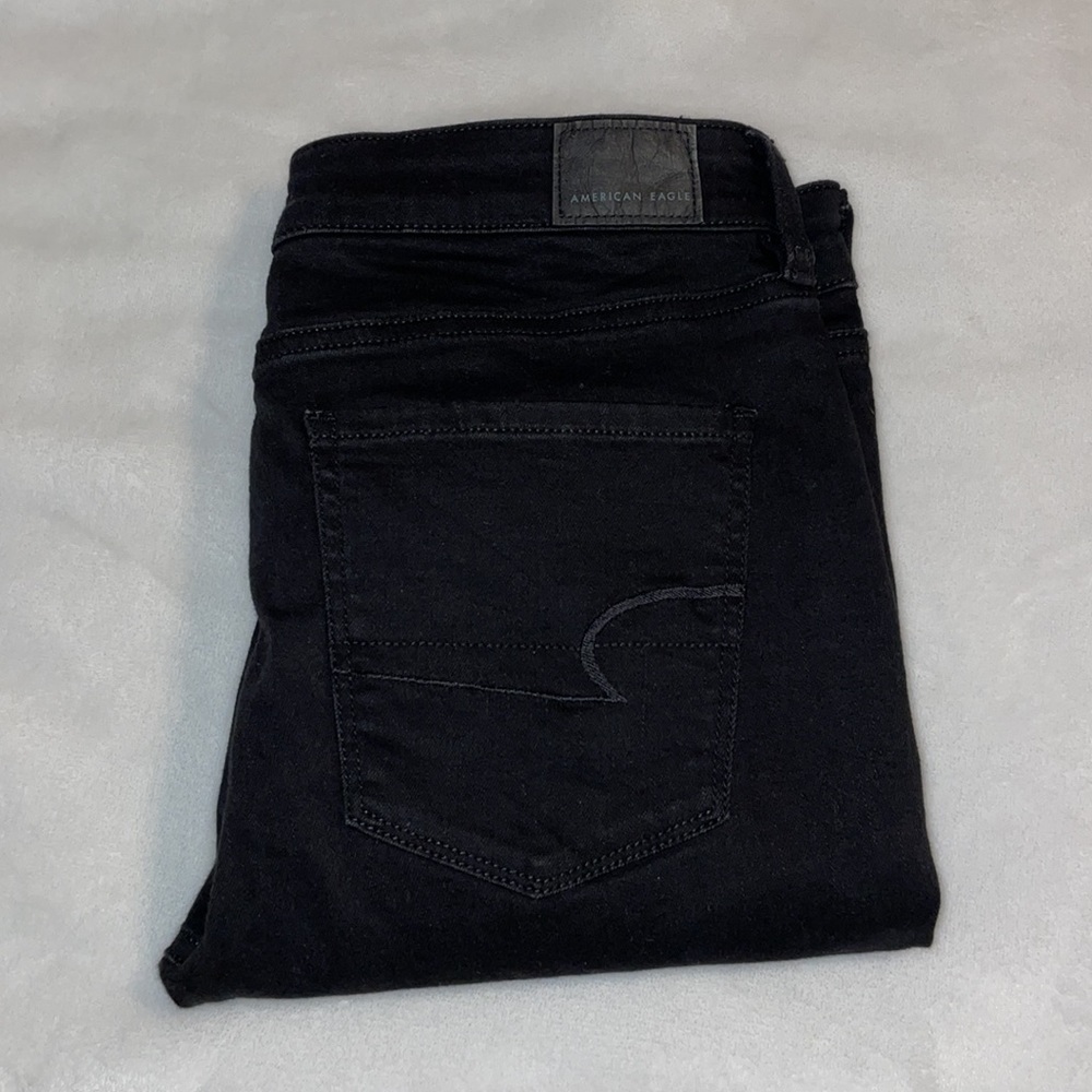 Black Distressed Hi Rise AE Legging